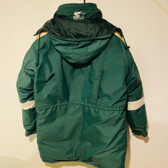 Vintage STARTER Green Bay Packers Long puffer Jacket - Picture 2 of 15
